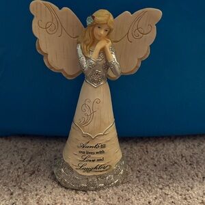 Decorative Angel Figurine with Silver Accents